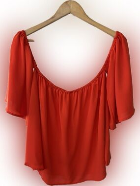 NWOT Women’s Orange Off-Shoulder Blouse